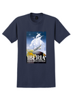 Iberia T-Shirt - Vintage 1954 Galleon and Airliner Poster - Navy
