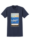 Imperial Airways T-Shirt - Vintage Flying Boat Poster - Navy