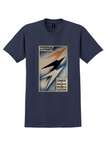 Imperial Airways London Paris T-Shirt - Vintage Lightning Bolt Poster - Navy