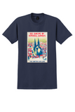 Imperial Airways Europe T-Shirt - Vintage Cathedral Rooftops Poster - Navy