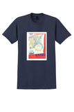 TAE Greece T-Shirt - Vintage Hellas Map Poster - Navy