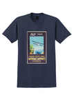 Imperial Airways Europe Egypt India T-Shirt - Vintage Flying Boat Poster - Navy