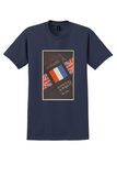 Imperial Airways Le Touquet T-Shirt - Vintage Flags Poster - Navy