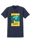 Jersey Airways Jersey T-Shirt - Vintage Island Map Poster - Navy