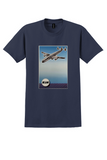 KLM T-Shirt - Vintage Airliner Blue Sky Poster - Navy