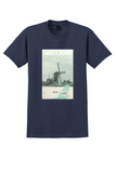 KLM Holland T-Shirt - Vintage Windmill Poster - Navy