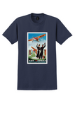 DDL Danish Air Lines T-Shirt - Vintage Red Airliner Poster - Navy