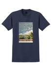 Lufthansa Rundflug T-Shirt - Vintage Sightseeing Flight Poster - Navy