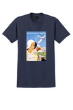Lufthansa T-Shirt - Vintage 1931 Woman in White Hat Poster - Navy