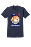 KLM Batavia-Amsterdam T-Shirt - Vintage Globe Route Poster - Navy