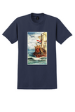 KLM Flying Dutchman T-Shirt - Vintage Tall Ship Poster - Navy