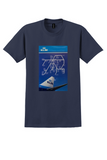 KLM Route Map T-Shirt - 1990 Blue Network Poster - Navy