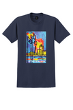 Lufthansa Germany T-Shirt - Vintage Abstract City Poster - Navy