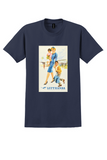 Lufthansa Stewardess T-Shirt - Vintage Stewardess with Children Poster - Navy
