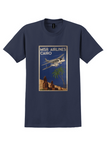 Misr Airlines Cairo T-Shirt - Vintage Pyramids and Palms Poster - Navy