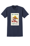Northeast Airlines New England T-Shirt - Vintage Lobsterman Poster - Navy