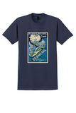 Pan Am Bermuda T-Shirt - Vintage Clipper Lilies Poster - Navy