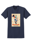 Pan Am Bermuda T-Shirt - Vintage Motor Scooter Couple Poster - Navy