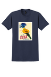 Pan Am Cuba T-Shirt - Vintage Straw Hat Dancer Poster - Navy
