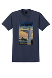 Pan Am South America T-Shirt - Vintage Christ the Redeemer Poster - Navy