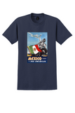 Pan Am Mexico T-Shirt - Vintage Charro and Flag Poster - Navy