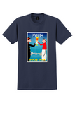 Pan Am Paris T-Shirt - Aaron Fine Champagne Toast Poster - Navy