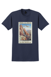 Pan Am Peru T-Shirt - Vintage Inca Ruins Poster - Navy