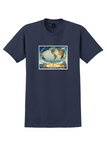 Pan Am Route Map T-Shirt - Helguera Flying Clipper Ships Poster - Navy