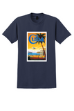 Pan Am Cuba T-Shirt - Vintage Visit Cuba Palm Poster - Navy