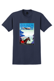 Panagra Chile T-Shirt - Vintage Fly to Chile Andes Poster - Navy