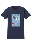 BEA British European Airways T-Shirt - Vintage Airliner Poster - Navy