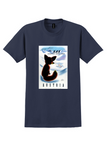 SAS Austria T-Shirt - Vintage Foxy Skiers Poster - Navy