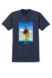 SAS Chile T-Shirt - Vintage Guitar and Andes Poster - Navy