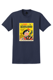 SAS Scotland T-Shirt - Vintage Bagpiper Poster - Navy