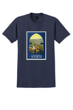 Assisi T-Shirt - Vintage Italian Travel Poster - Navy