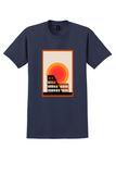 Rome Colosseum T-Shirt - Vintage-Style Sunset Poster - Navy