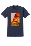 Central Australia T-Shirt - Vintage Commonwealth Railways Poster - Navy