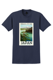 Japan Mt. Fuji T-Shirt - Vintage "Peerless Mt. Fuji" Railway Poster - Navy