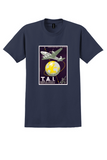 TAI T-Shirt - Vintage Airliner Over Globe Poster - Navy
