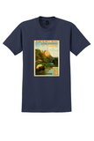 Derbyshire T-Shirt - Quinton Midland Railway Peak Poster - Navy