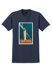 New York T-Shirt - Vintage Wonder City Statue of Liberty Poster - Navy
