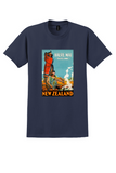 New Zealand T-Shirt - Vintage Haere Mai Welcome Poster - Navy