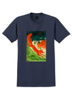 USSR Hunting T-Shirt - Vintage Leaping Fox Poster - Navy