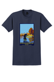 PLM Fontainebleau-Avon T-Shirt - Vintage Lake Poster - Navy