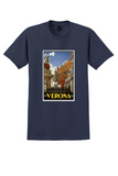 Verona T-Shirt - Vintage Italian Travel Poster - Navy