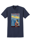 Visit Java T-Shirt - Vintage Javanese Dancer Poster - Navy