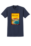 United Air Lines Hawaii T-Shirt - Vintage DC-7 Diamond Head Poster - Navy