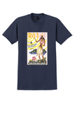United Air Lines Hawaii T-Shirt - Vintage Mainliner Hula Poster - Navy