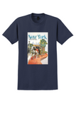 United Air Lines New York T-Shirt - Vintage Central Park Carriage Poster - Navy