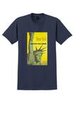 United Air Lines New York T-Shirt - Galli Statue of Liberty Poster - Navy